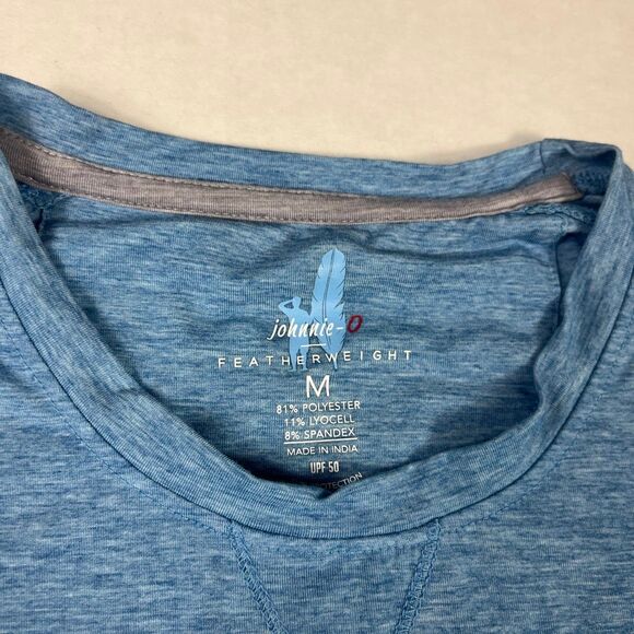 Johnnie O Men’s Featherweight Swim Shirt Blue UPF50 Short Sleeve Sporty Tee M - Picture 5 of 11